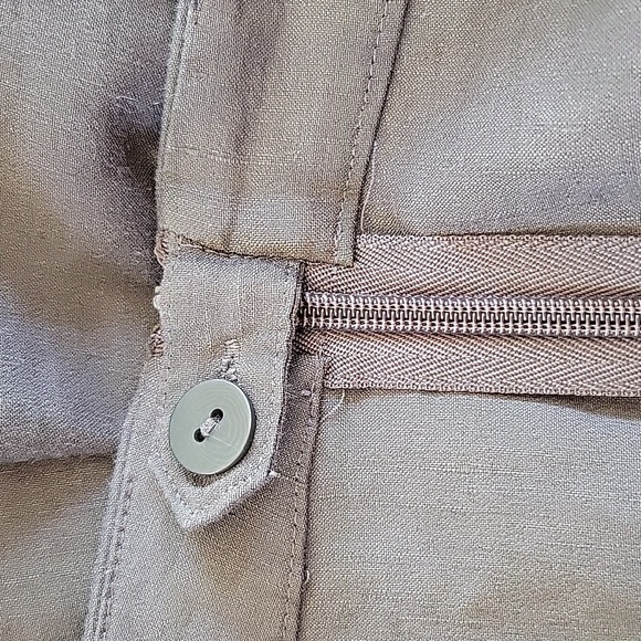 Eileen Fisher Charcoal Linen Blend Pants Lightweight Casual Straight Leg Sz 12 - Picture 6 of 8